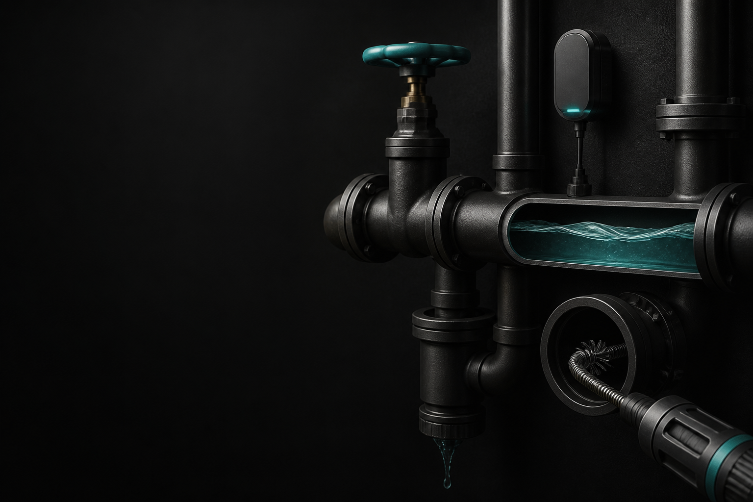 Conceptual plumbing system illustration